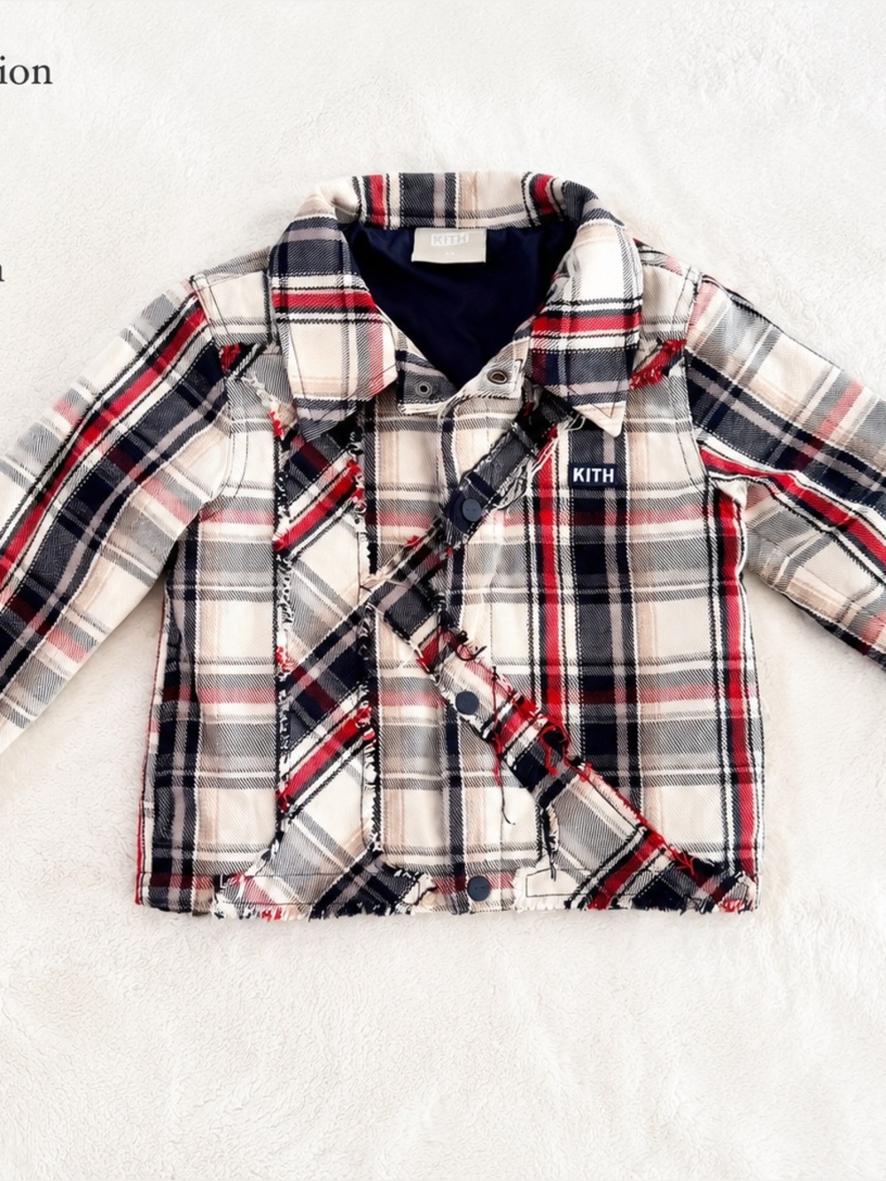 Kith Kids Plaid Jacket - Red, Navy & Cream